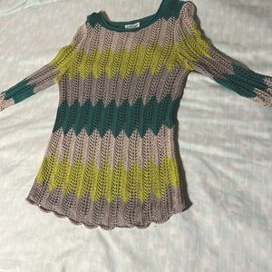 Chevron blue green gray sweater